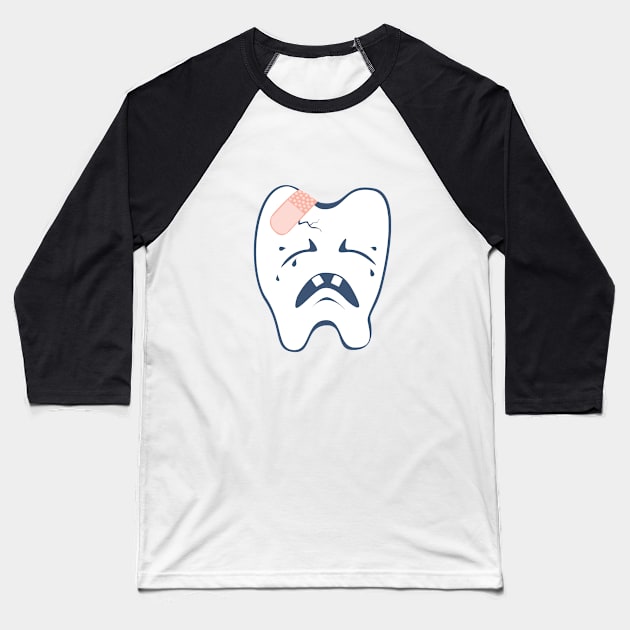 Toothy Feel Pain Baseball T-Shirt by ogfx